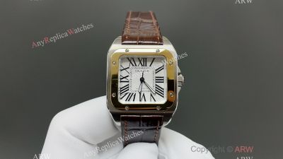 Cartier Santos 51*41.3mm for Men 44.2*35.6mm for Women 2824 Movement TT YG Case Couple Watch